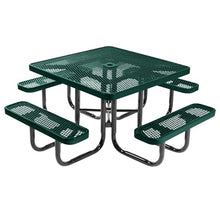 COATEDOUTDOORFURNITURE 46In Square Picnic Table, Textured Dark Green