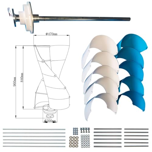 AISINILALAO 4000W Low Noise Free Energy Windmill Generator Kit, W/Controller 12V/24V/48V/220V Solar Wind Power Kit for Home, Street Lighting(10 Blade),48v