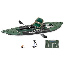 Sea Eagle 385FTA Fasttrack Inflatable Green Fishing Kayak with Accessories