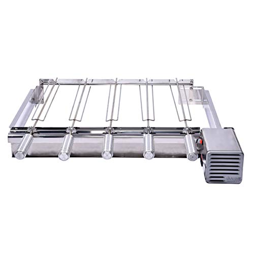 Brazilian BBQ Rotisserie Grill Stainless Steel 5 Skewers Right Side Motor