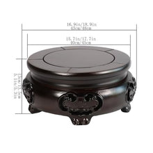 WOAITIANTIAN Vase Stand Ebony Carving Display Stands Base, Vase Fish Tank Teapot Round Bonsai Pedestal(Large)
