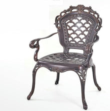 KUYBTU Garden Bench Cast Aluminium Bistro Set of 2 Chairs and Round Table,Outdoor Garden Furniture Sets for Dining, Patio, Terrace, Decking
