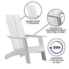 Taylor & Logan Brady Dual Slat Poly Resin Adirondack Chair Set of 4 White