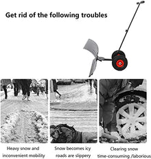Efficient Snow Shovel with Wheels Hand-Push Snow Shovel with Wheels Outdoor Rolling Snow Plow for Snow Removal Wheeled Snow Pusher for Cleaning Lanes Roads Sidewalks (Size : 74x42cm) (74x42cm)