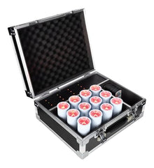 Rockville 12 Pack MINI Halo White Rechargeable DJ Wash Lights, RGBWA+UV