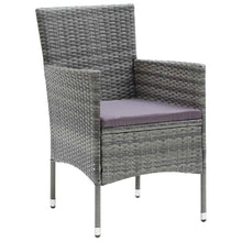 FUDUGEHMIOFWFJJ 7-Piece Grey Poly Rattan Outdoor Dining Set with Cushions, Patio Garden Furniture Set with Tempered Glass Table & Weather-Resistant Cushions for Backyard, Deck, Balcony