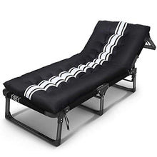Metal Sun Lounger Folding Sunbed Static Load Rust-Resistant with UV-Resistant Textilene Fabric Backrest 5 Position Adjustment Black ()