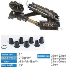 KEhtu Irrigation Spray Gun, 360° Automatic Rotating Sprinkler Gun with Nozzle Kit, Impact Mini Gun Sprinkler, Suitable for Corn and Wheat Farmland Garden Lawn Watering