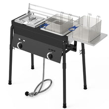Prime Range Dual Tank Propane Fryer - Commercial Grade, High-Capacity, with Safety Features - Ideal for Outdoor Catering and Events