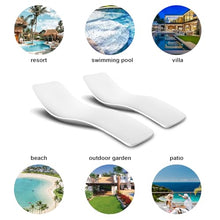 Aquamarine In-Pool Chaise Lounge Set - Weather Resistant Garden Chairs - Compatible with All Pool Types - White