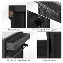 Merax 66.5" Outdoor Kitchen Island for Big Green Egg, Grill Cart with Stainless Steel Top, Solid Wood Grill Table with Storage Cabinet & Wheels, Compatible with Kamado Joe