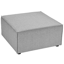 Modway Saybrook Outdoor Patio Upholstered Sectional Sofa Ottoman in Gray