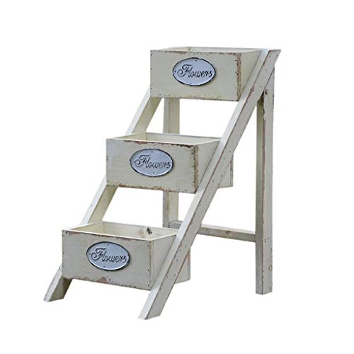 RWGOVLU Flower Stand Natural Material Multi-Layer Mini Desktop Ladder Small Flower Shelf Storage Rack Creative Decorative Ornaments Plant Stand
