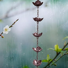 ntumLeap Rain Chain,Iron Rain Chains Rain Chain for Gutters, Rain Catcher for Downspout,Thick Metal Cups Garden Decorative,Brass-2.6m/8.5ft