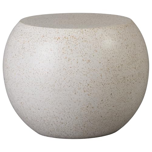 Emissary - Convex Garden Seat/Side Table, Terrazzo Yellow 24x19 H