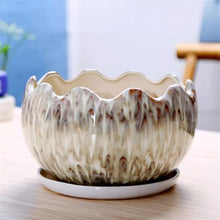 FAFACAI Flower pots Succulent Pots White Ceramic Flower Pot Flowerpot Herb Plant Flower Pot Succulent Planter Plant Flower Pot for Indoor Outdoor Plants -D||L (Color : B, Size : L) (D Large)