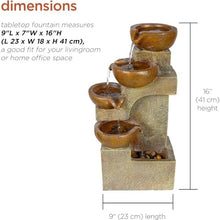 MVUYO FMURY Indoor and Outdoor Tabletop Tiered Pouring Pots Waterfall with Stone Look