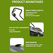 40V Lithium-Ion Battery Electric Lawn Mowers Portable Cordless Walk-Behind Lawn Mowers 32cm Cutting Width 5 Adjustable Cutting Heights