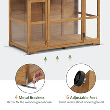 MCombo Wooden Greenhouse with Roof & Adjustable Shelves, 0826 (Natural)
