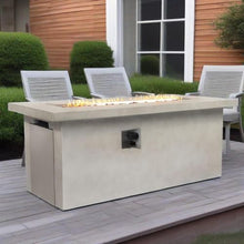 60" Outdoor Propane Fire Pit Table, Rectangular Concrete Gas Fire Pit with 60,000 BTU Heating, Hidden Tank Storage, Electronic Ignition, Lava Rocks & Cover for Patio Backyard Deck Garden, Dark Grey