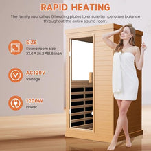 OUTEXER Far Infrared Sauna Home Sauna Spa Room Canadian Hemlock Wood 1200W