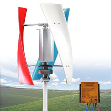 GLBMXDD Vertical Axis Inclined H-Type Wind Turbine, with Controller & Windmill 100W-Threecolor12V