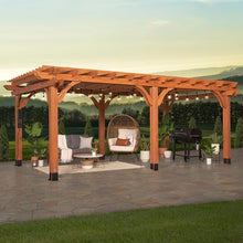 Backyard Discovery Beaumont 20' x 12' Cedar Wood Pergola Kit Light Brown