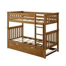 Max & Lily Twin-Over-Twin Bunk Bed with Trundle Pecan