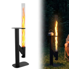 Generic 50.79in Modern Outdoor Fireplace with Table Wood Burning Stove