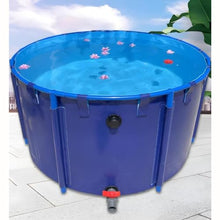 PVC Canvas Pool Above Ground, Circular Thickening Pool, Large Collapsible Frame Pool, Aquarium Pool Pond, for Culture Agricultural Irrigation Water Storage Tank, Easy to Install ( Color : Blue , Size