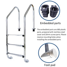 ZCBYBT 304 Stainless Steel Non-Slip Swimming Pool Ladder, Load-Bearing 200Kg, Suitable for Indoor/Outdoor Swimming Pool Water Park,Pink,3 Step