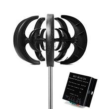 HUIZHITENGDA 48v, 16000W Portable Vertical Wind Power Turbine Generator Kit,Wind Speed of 2.5M/S to Start with Charge Controller12v-220V(Black)