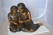 NIFAO Kids Reading, Boy & Girl Small Bronze Statue, 33" L x 21" W x 23" H