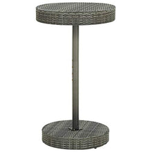 LKJephalotrope 3 Piece Patio Bar Set, Gray Poly Rattan Outdoor Furniture with Round Bar Table and 2 High Stools, Steel Frame Garden Bistro Set for Backyard Balcony Deck