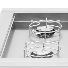Grilling Side Burners for Outdoor Kitchen, 3.5KW Stainless Steel Embedded Grill Burners, Duty Heavy Grill Burners with Cover Plate, Heat Dissipation Holes (Double Holes(Liquefied Petroleum Gas))