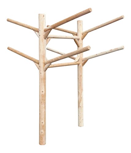 Log Kayak Rack 4 Place Buried in Ground Kayak and Canoe Rack Unfinished