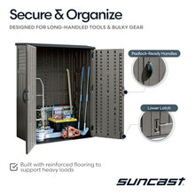 Suncast 54 Cu Ft Medium Vertical Storage Shed, Stoney, Made in USA