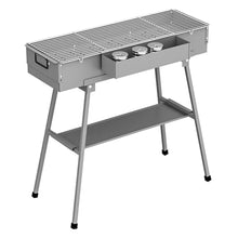 Barbecue Charcoal Grill Aluminium Alloy Folding Portable BBQ Charcoal Grill for Outdoor Cooking Camping Hiking Picnics Backpacking Or Any Outdoor Event(Size:B)