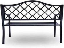CUTPOIY Outdoor Garden Bench Garden Bench Patio Bench Park Courtyard Metal Bench with Backrest Comfortable Seat for Porch, A1 Without Cushion