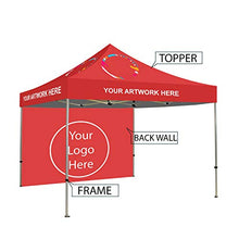 BannerBuzz Custom Ez Pop Up Canopy Tent Instant Shelter Portable Tent with Wheeled Carry Bag & Free Design for Trade Show Conference Events (10' X 10')