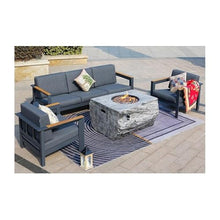 Direct Wicker Gray Aluminum 5-Person Patio Outdoor Seating Group with Cushions and Firepit