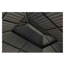 Pavilion Gazebo Wooden Coated Fir Wood Carport Steel Frame Canopy with Steel Double Roof Outdoor Permanent Metal Pavilion