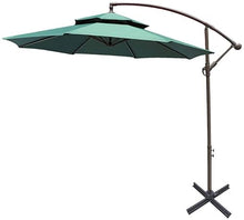 RWGOVLU Folding Parasol With Simple Base 2.7m Large Outdoor Garden Sun Umbrella Patio Leisure Umbrella, Height & Angle Adjustable