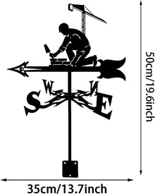 Weather Vane Metal Weathervane Wind Direction Indicator Measuring Tools Outdoor Stainless Steel Yard Wind Vane for Farm Yard Garden Gazebo Decorations (Architect) (Pineapple Logo)