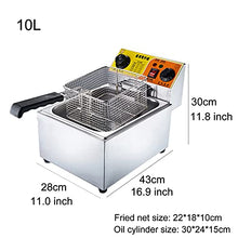 Dntum Commercial Gas Fryer with Timer and Temperature knob, Stainless Steel French Fries for Home Kitchen Restaurant,10L
