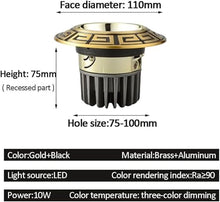 WKNHHL 10-Pack Classical Carving Grille Downlight - Dimmable Vintage Brass Recessed Led Lighting