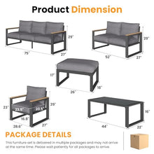 RoyalCraft 9-Seater Aluminum Patio Furniture Set with Coffee Table Grey