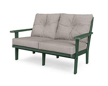 POLYWOOD® Lakeside Settee, Green/Weathered Tweed