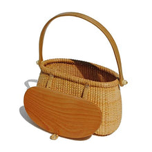 ZYBB Picnic Baskets Hand-Woven Basket Outdoor Vegetable Basket Egg Basket Rattan Fruit Basket 21.5X11x14cm