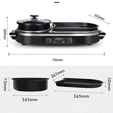 YYDS Hot Pot Large Capacity Barbecue Shabu-Roasting All-in-one Independent Temperature Control Barbecue Grill Hot Pot Shabu Grilled Electric Grill (Color : Black)